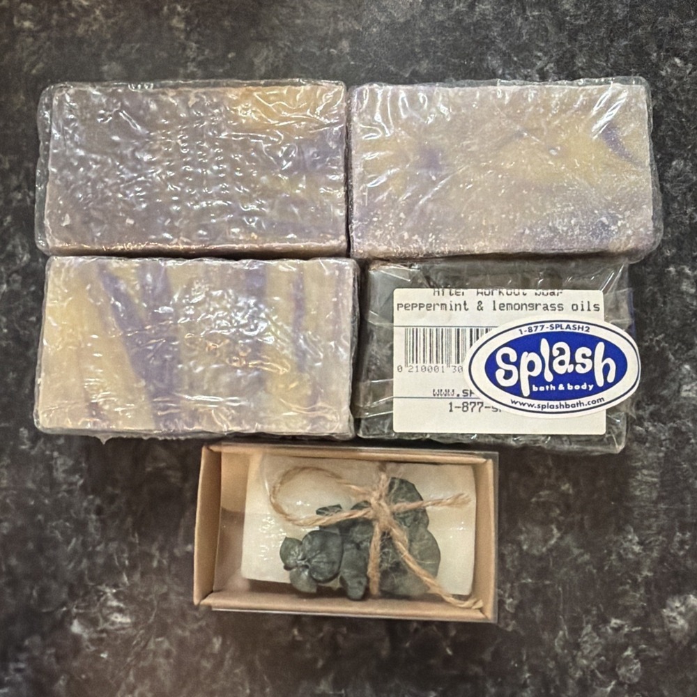 LOT OF‎ 5 HOMEMADE SOAP BARS/ LEMONGRASS Peppermint  & OTHERS All Natural Sealed